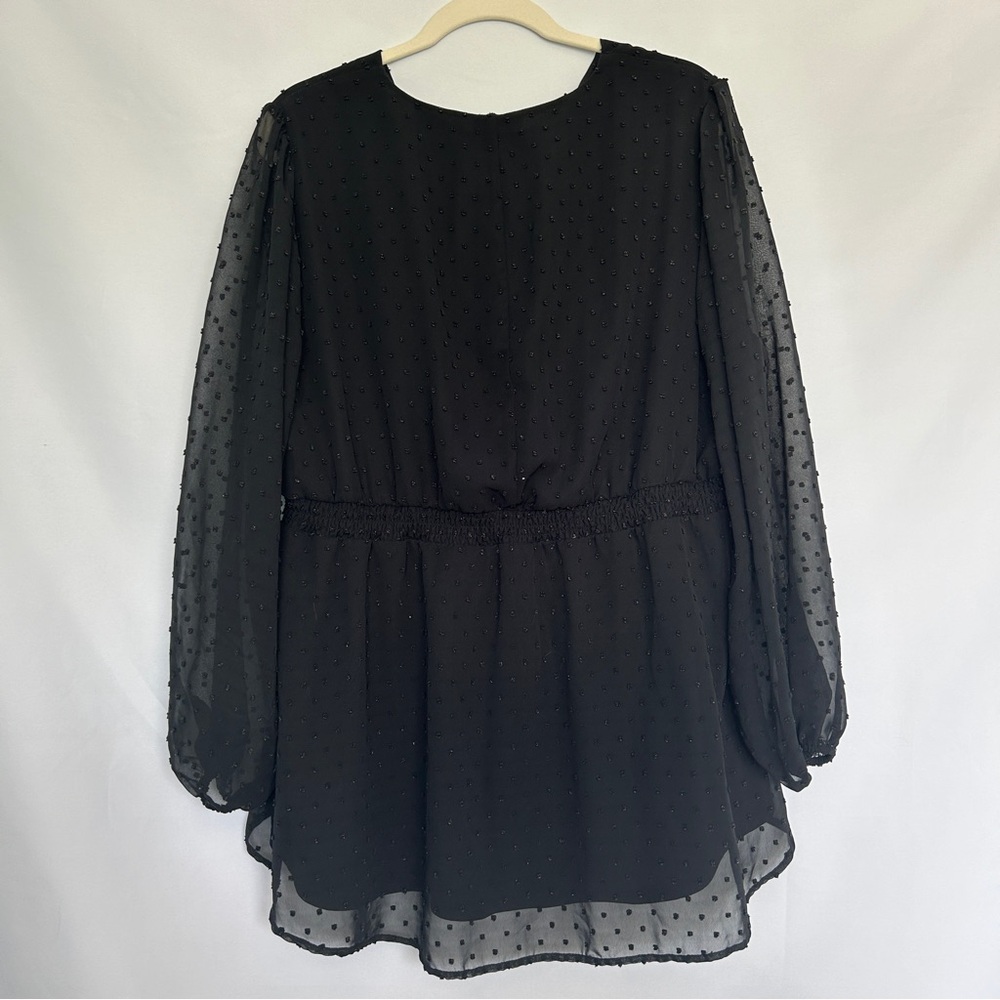 Lane Bryant long sleeve swiss‎ dot black top - Picture 8 of 8